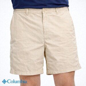 Columbia Mens Washed Out Chino Short Fossil Tan 100% Cotton Poplin Size W42 | L8
